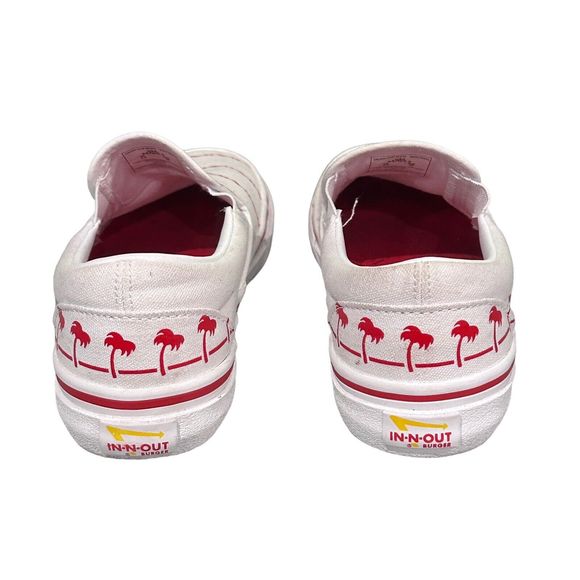 Vans In N Out Burger White/Red Slip on Sneakers Sz Kids 4, W5.5 Drink Cup Shoes - Picture 6 of 12